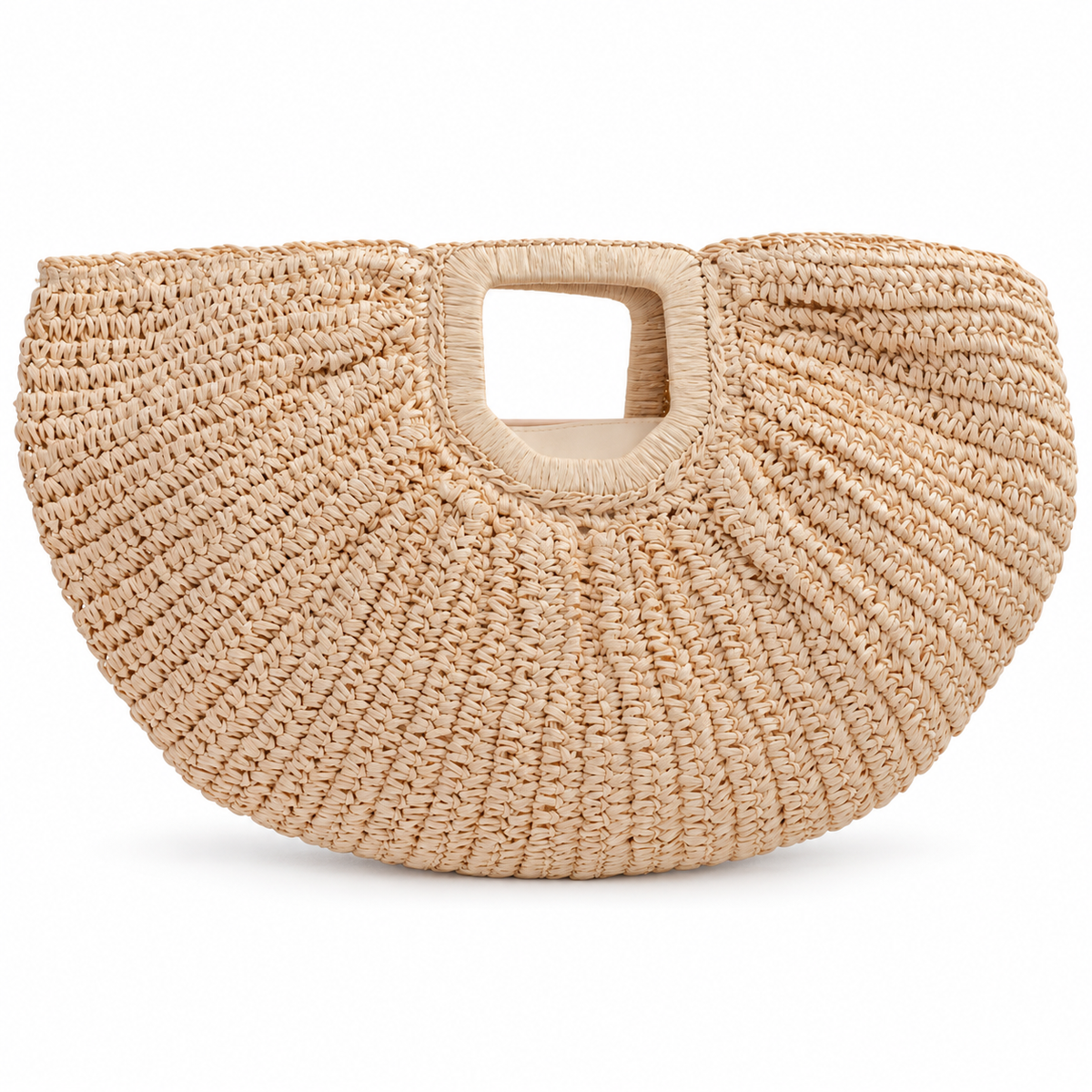 Bolsa de Palha Meia Lua Grande Feminina Bege Cavezzale 106173
