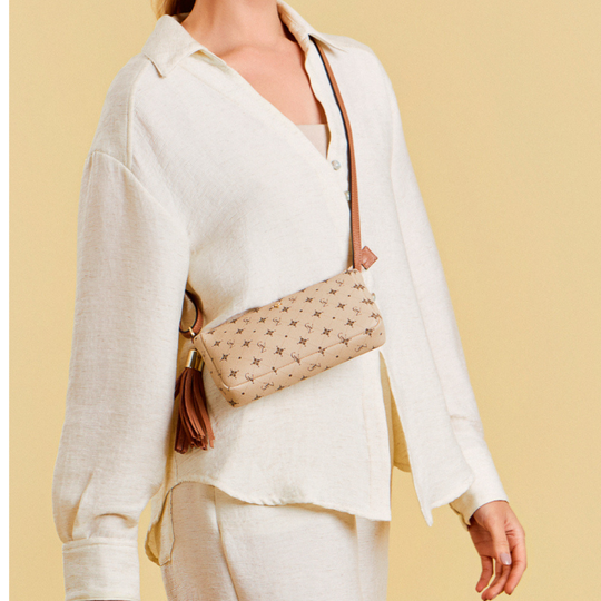 Bolsa Tiracolo Pequena Cavezzale Personnalité Nude/Mousse 105577