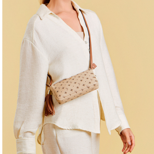 Bolsa Tiracolo Pequena Cavezzale Personnalité Nude/Mousse 105577
