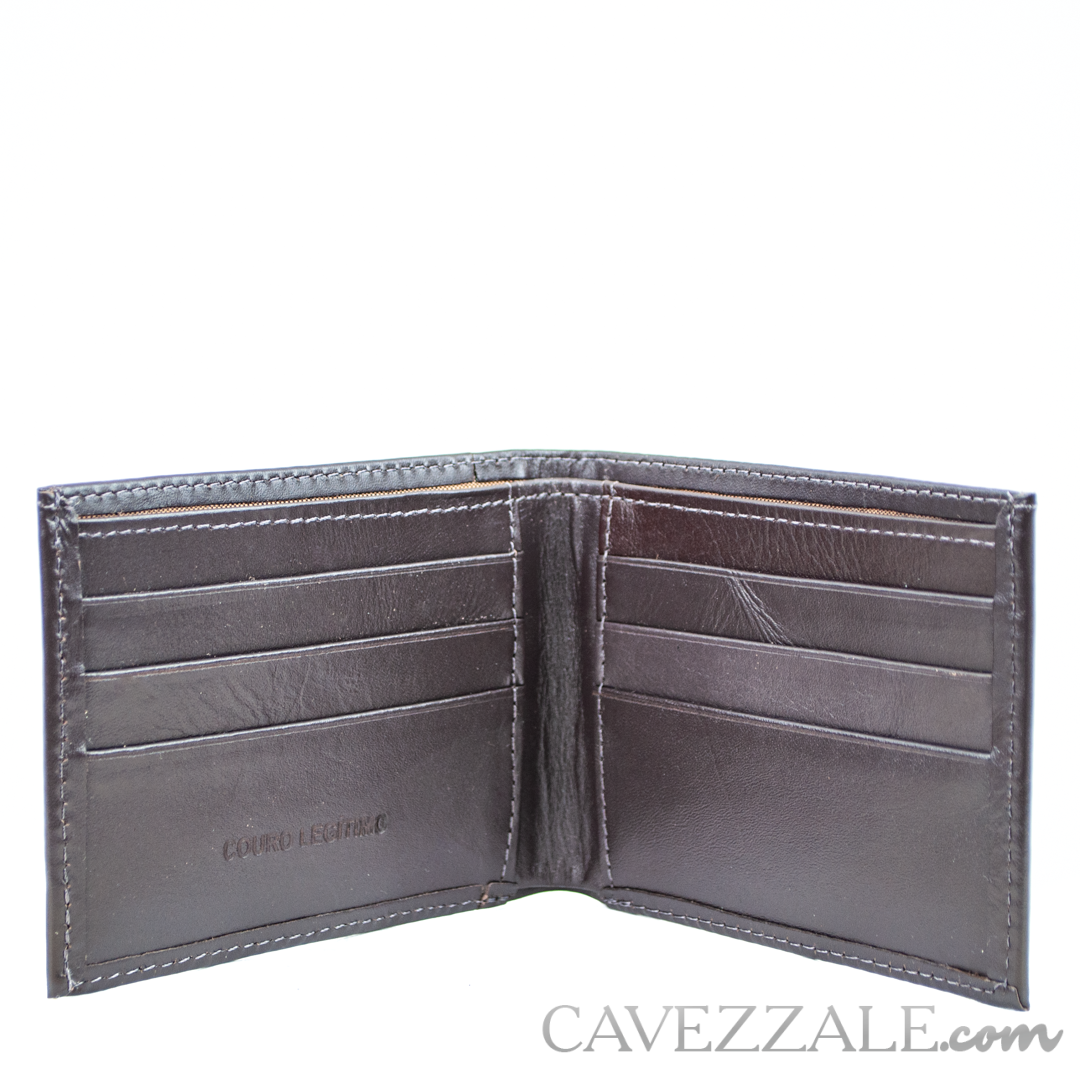Carteira de Couro Masculina Média Cavezzale Café 099715