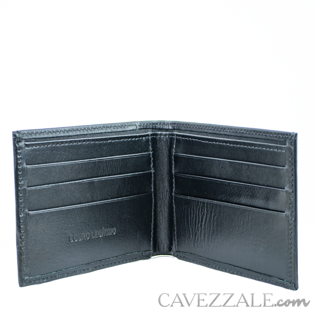 Carteira de Couro Masculina Média Cavezzale Preto 099715