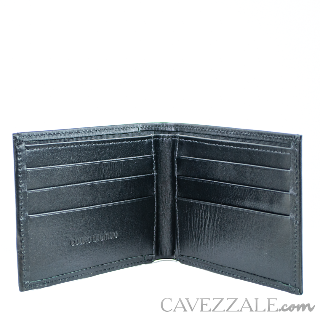 Carteira de Couro Masculina Média Cavezzale Preto 099715
