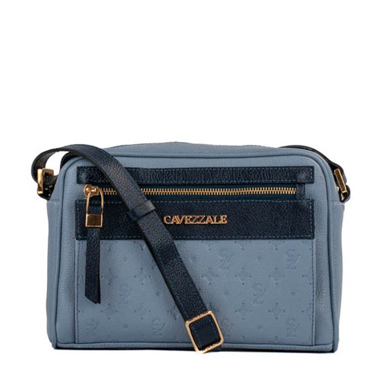 Bolsa Tiracolo Média Couro Monograma Cavezzale Sky/Marinho 105044