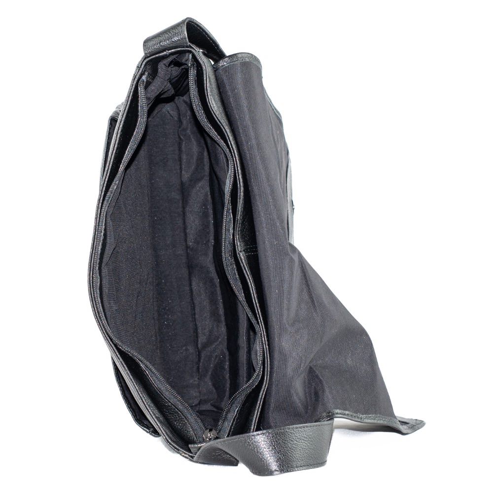 Pasta Tiracolo Satchel Couro Cavezzale Preto 053608