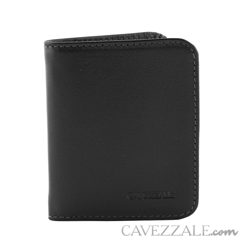 Carteira de Couro Masculina Média Preto Preto 097514