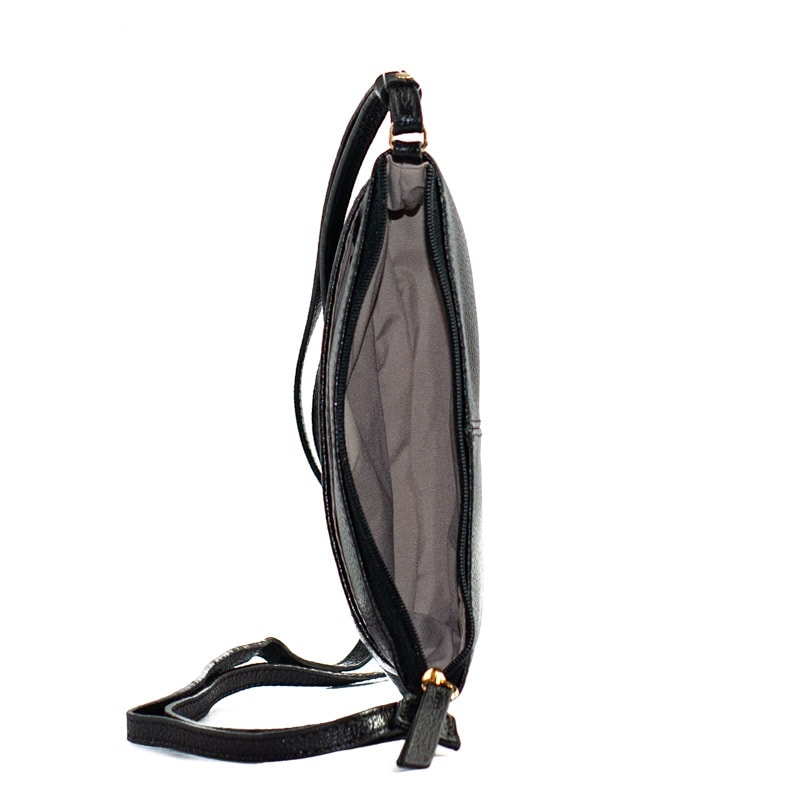Bolsa Tiracolo de Couro Feminina Cavezzale Preto 0100970