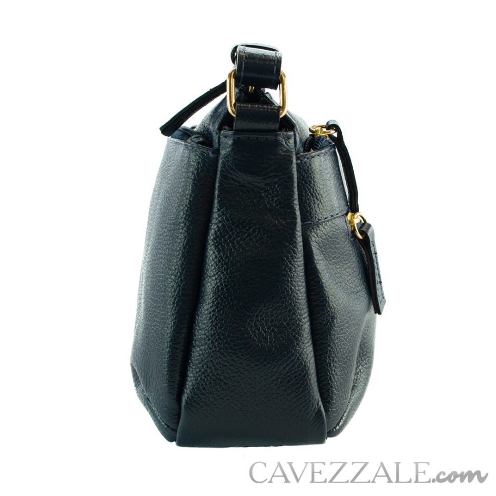 Bolsa Tiracolo Média de Couro Cavezzale Marinho 102241