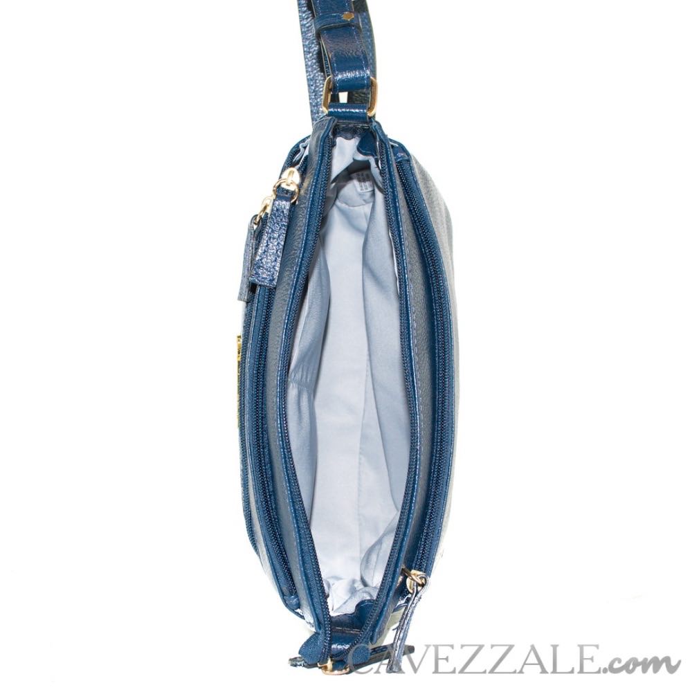 Bolsa Tiracolo Média de Couro Cavezzale Marinho 102241