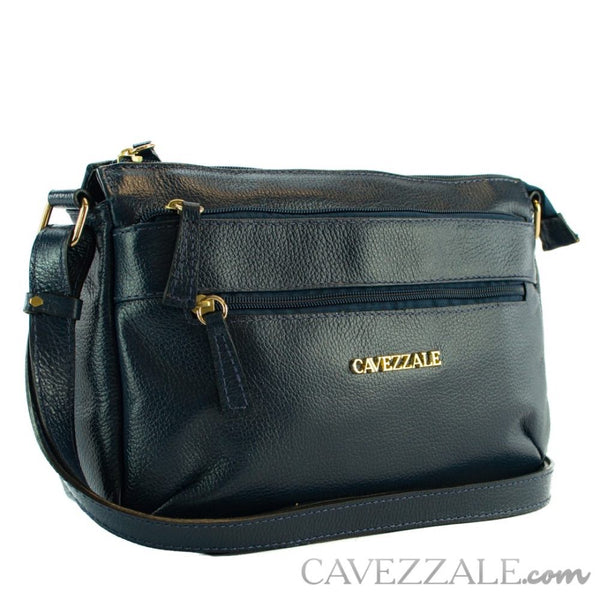Bolsa Tiracolo Média de Couro Cavezzale Marinho 102241
