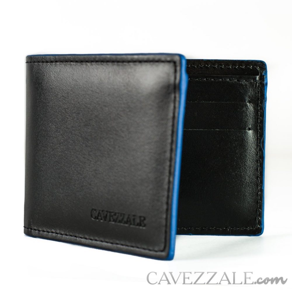 Carteira de Couro média Cavezzale Preto/Azul 102895