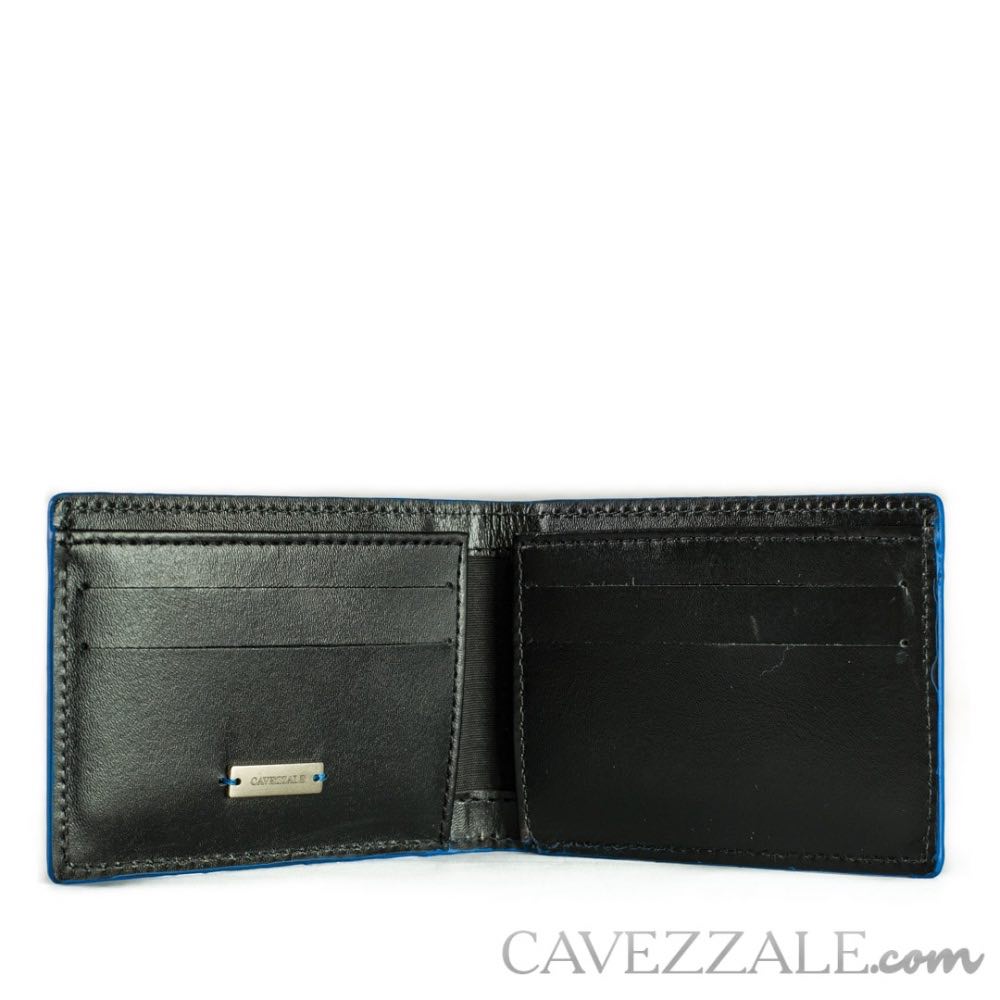 Carteira de Couro média Cavezzale Preto/Azul 102895