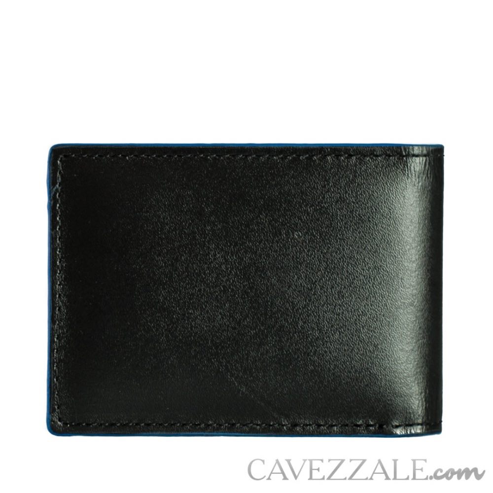 Carteira de Couro média Cavezzale Preto/Azul 102895
