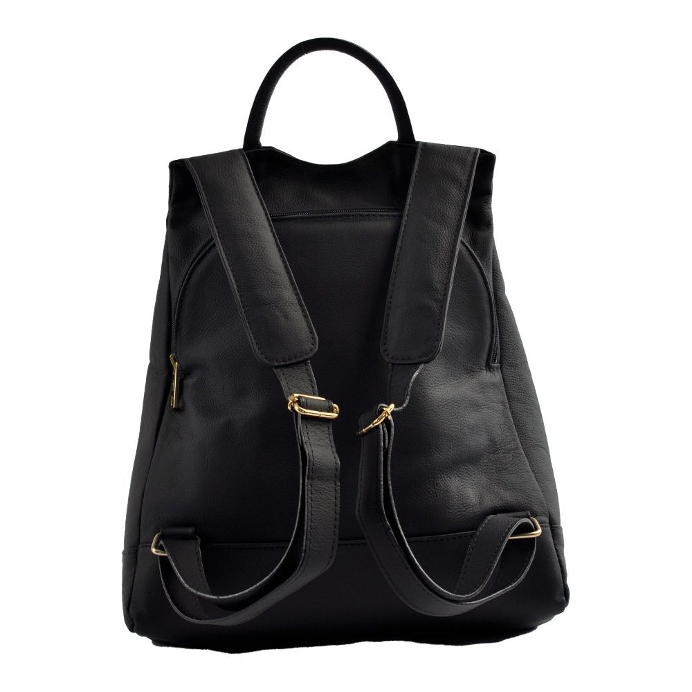 Mochila de Couro Antifurto Cavezzale Preto 103581