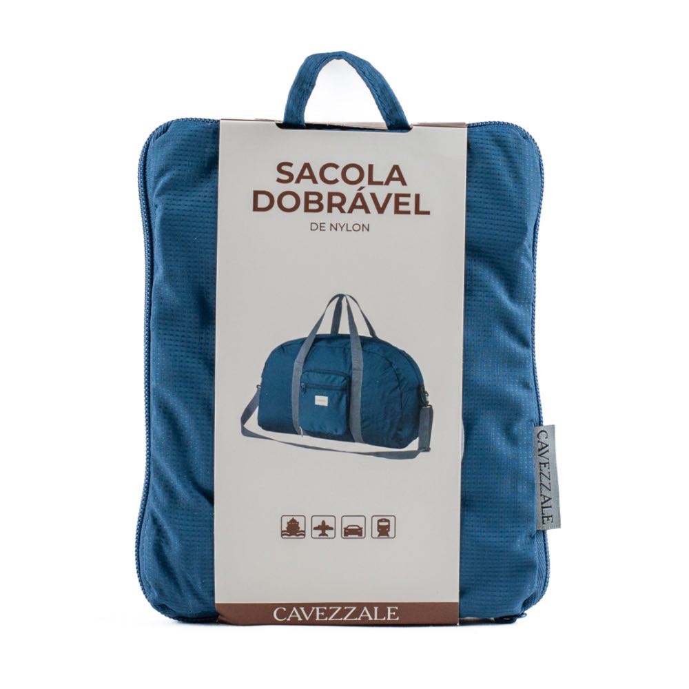 Sacola Dobrável Poliéster Cavezzale Azul 104517
