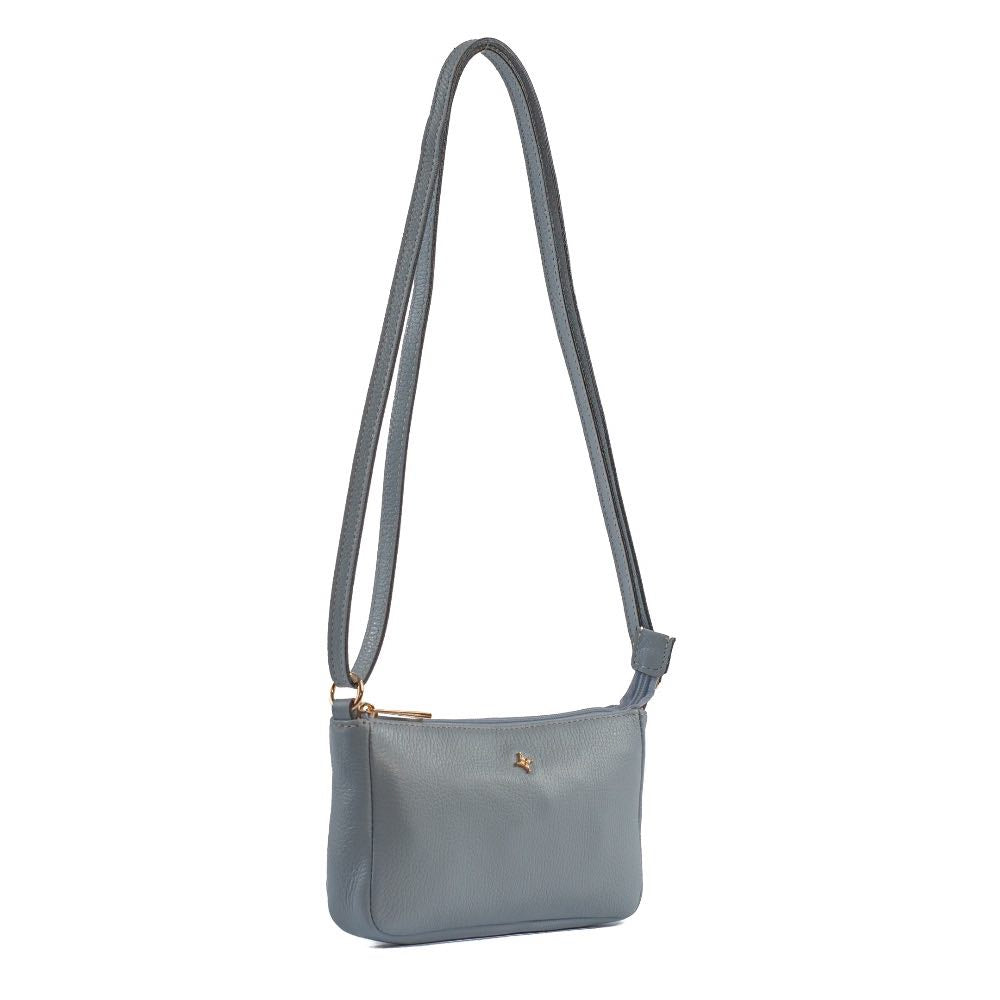 Bolsa Tiracolo Pequena de Couro Floter Cavezzale Sky 105021