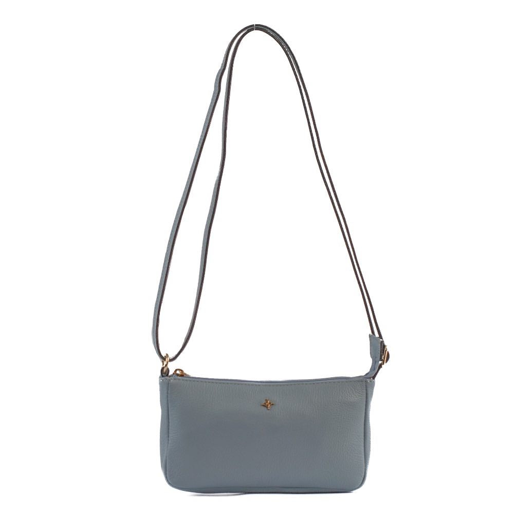 Bolsa Tiracolo Pequena de Couro Floter Cavezzale Sky 105021