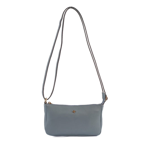 Bolsa Tiracolo Pequena de Couro Floter Cavezzale Sky 105021