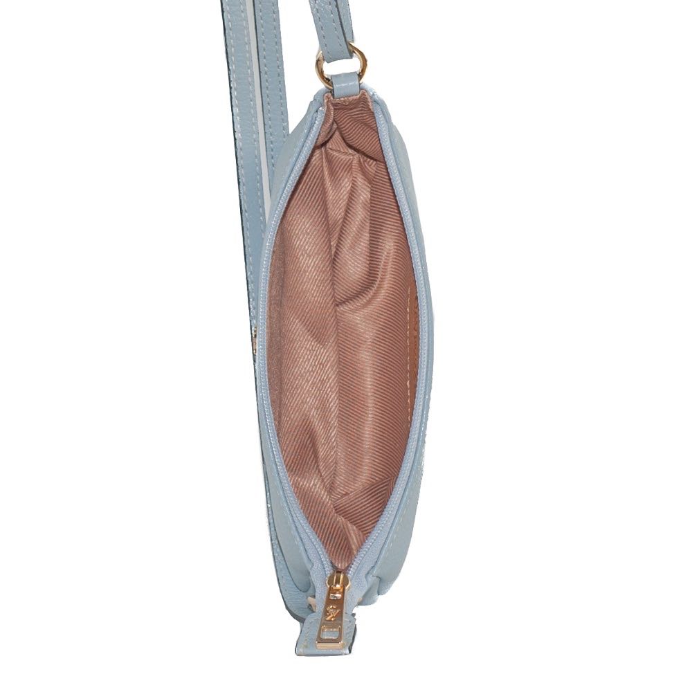 Bolsa Tiracolo Pequena de Couro Floter Cavezzale Sky 105021