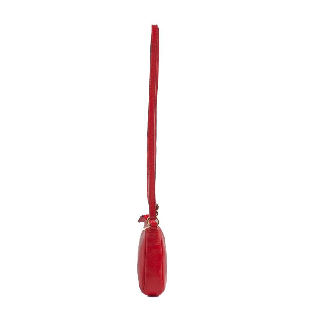 Bolsa Tiracolo Pequena de Couro Floter Cavezzale Vermelho 105021