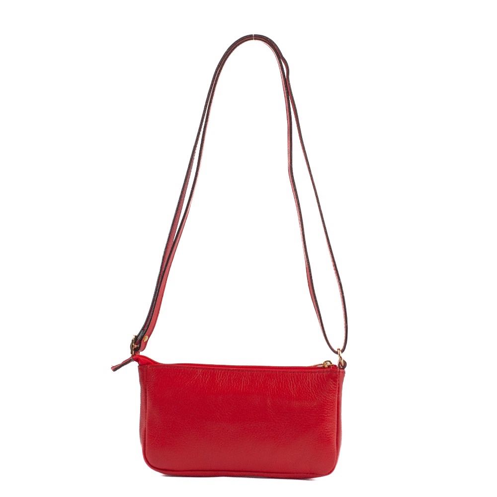 Bolsa Tiracolo Pequena de Couro Floter Cavezzale Vermelho 105021