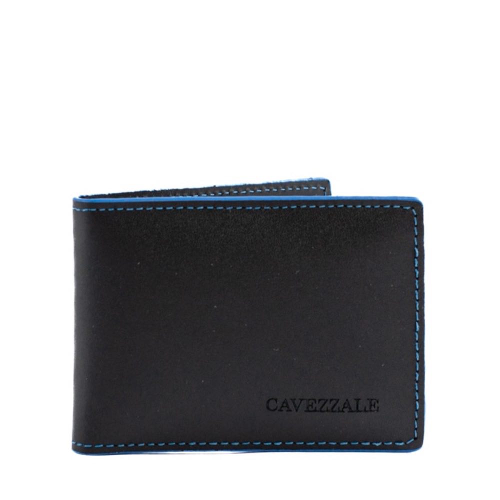 Carteira de Couro Masculina Cavezzale Preto/Azul 105023