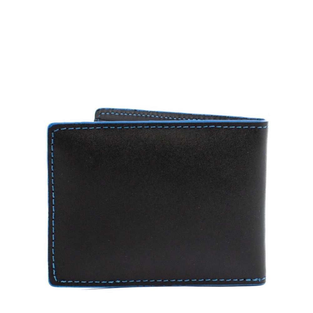 Carteira de Couro Masculina Cavezzale Preto/Azul 105023