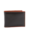 Carteira de Couro Masculina Cavezzale Chocolate/Laranja 105024