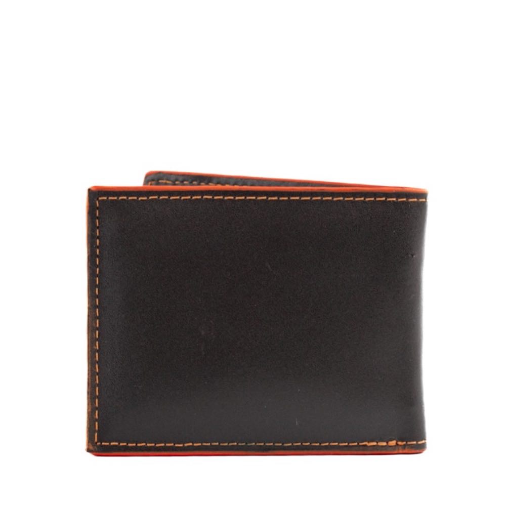 Carteira de Couro Masculina Cavezzale Chocolate/Laranja 105024