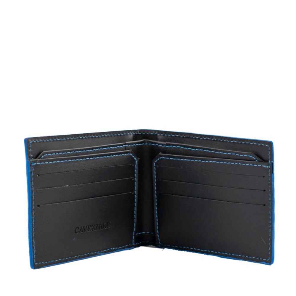 Carteira de Couro Masculina Cavezzale Preto/Azul 105024