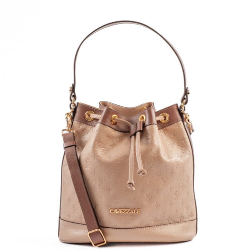 Bolsa Bucket Média Couro Monograma Cavezzale Crepe/Castor 105045