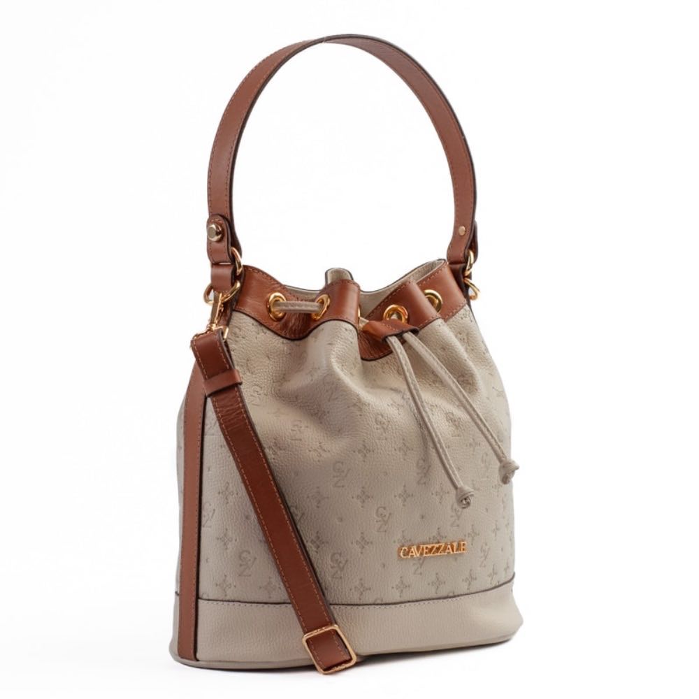 Bolsa de Couro Cavezzale Floter Monograma Off White/Canyon 105045
