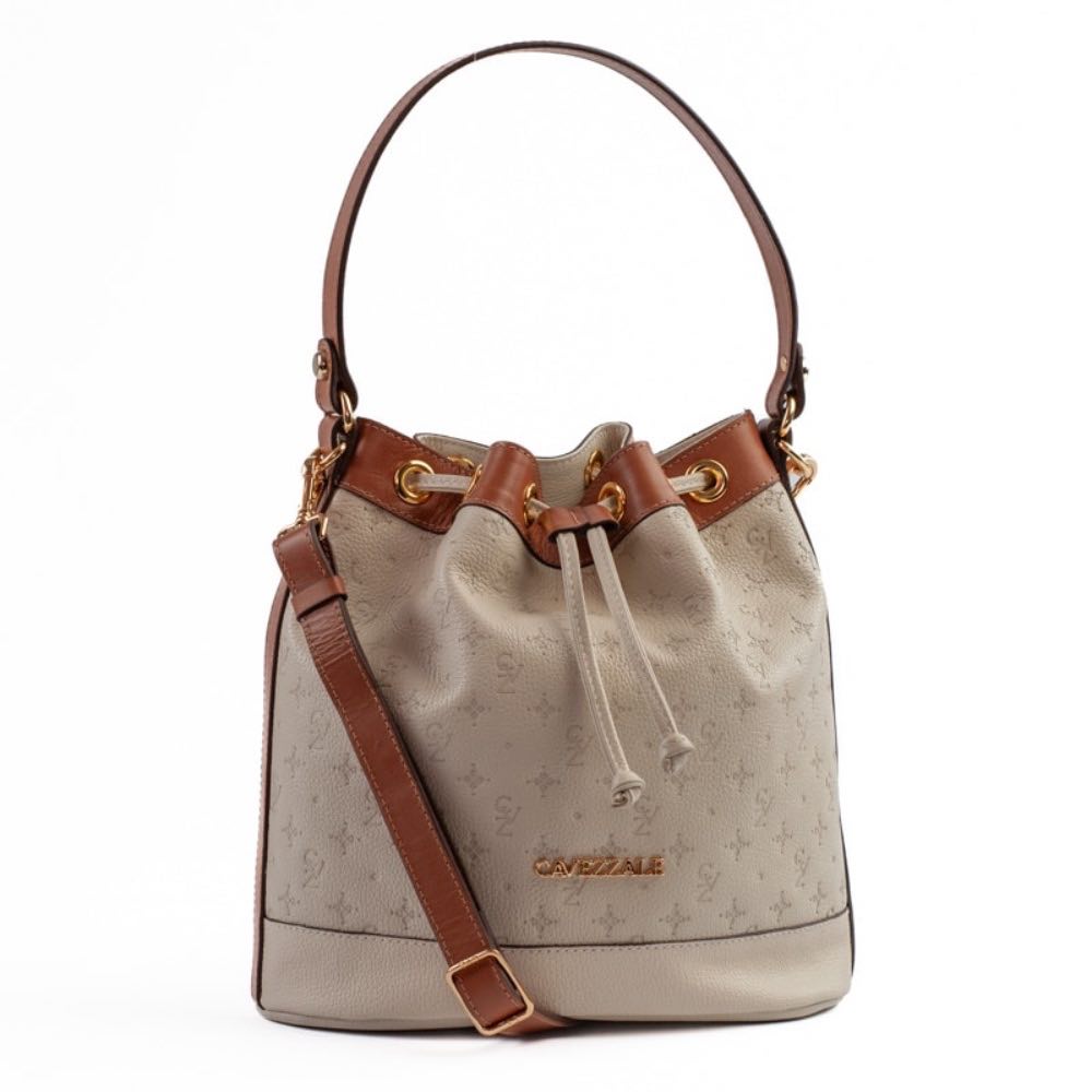 Bolsa de Couro Cavezzale Floter Monograma Off White/Canyon 105045