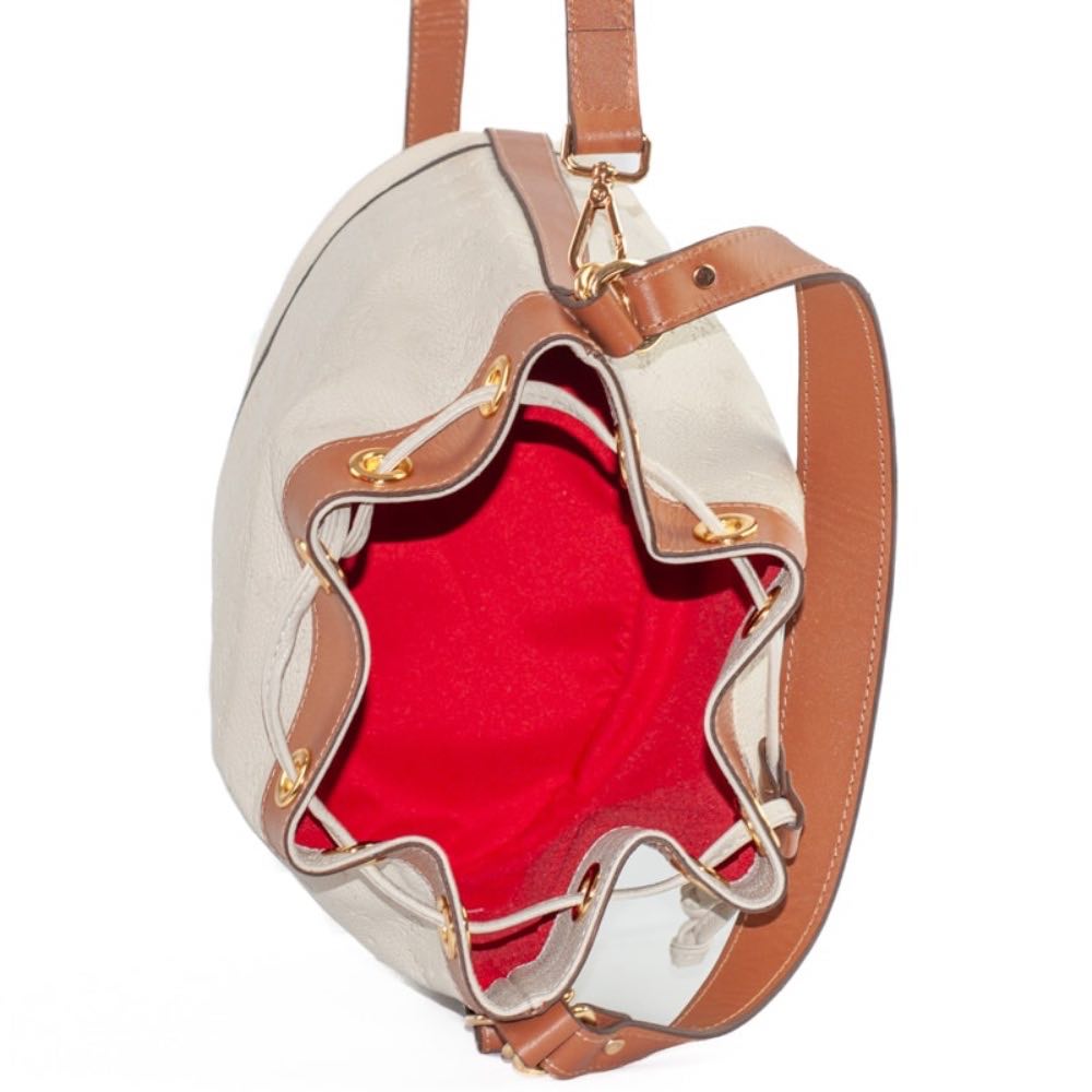 Bolsa de Couro Cavezzale Floter Monograma Off White/Canyon 105045