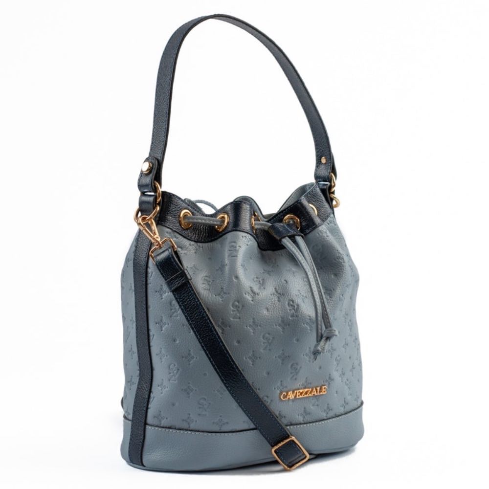 Bolsa Bucket Média Couro Monograma Cavezzale Sky/Marinho 105045