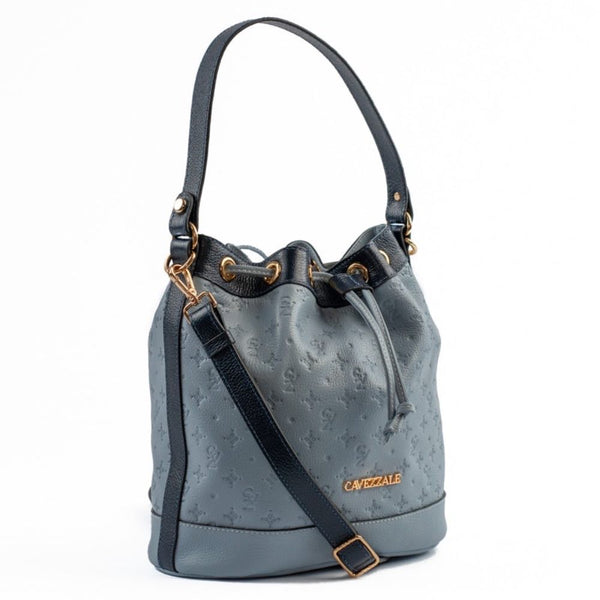 Bolsa Bucket Média Couro Monograma Cavezzale Sky/Marinho 105045