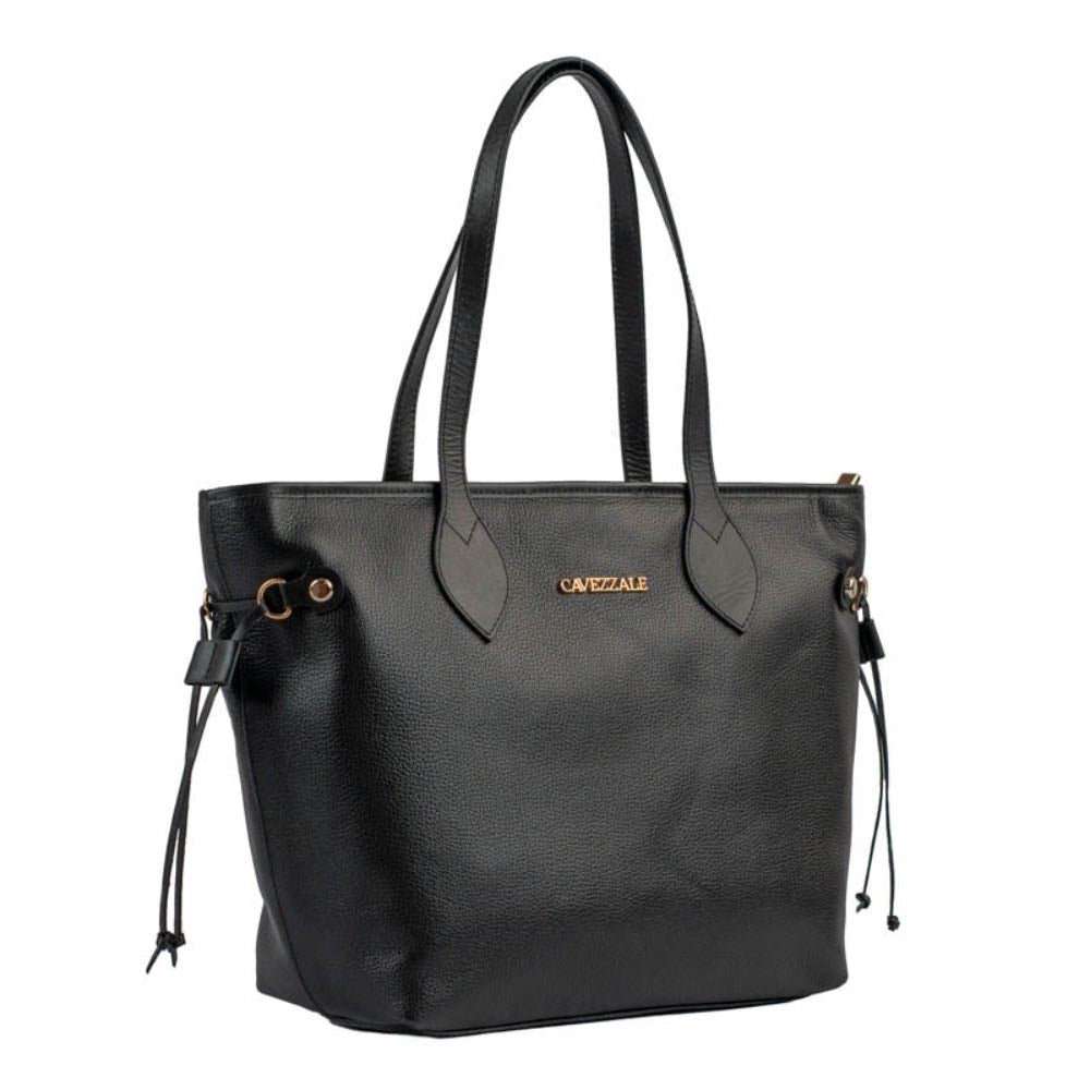 Shopping Bag Grande de Couro Floter Cavezzale Preto 105050