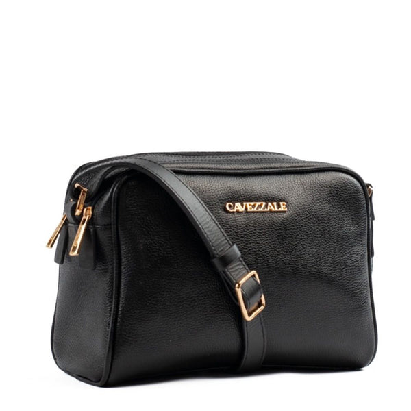 Bolsa Tiracolo Média de Couro Floter Cavezzale Preto 105052