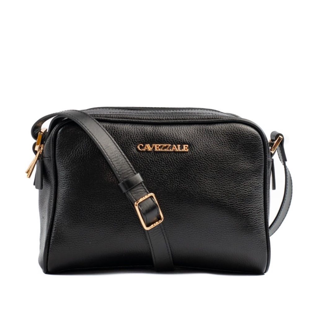 Bolsa Tiracolo Média de Couro Floter Cavezzale Preto 105052