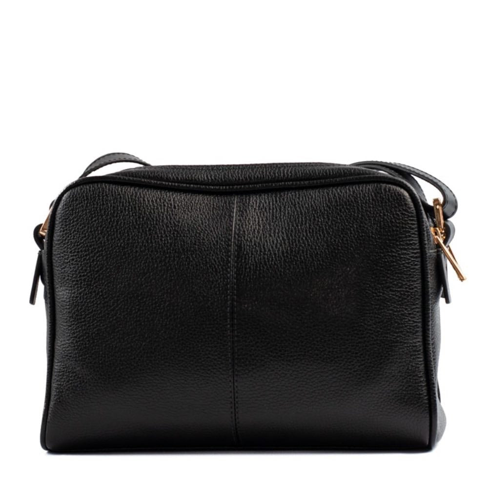 Bolsa Tiracolo Média de Couro Floter Cavezzale Preto 105052