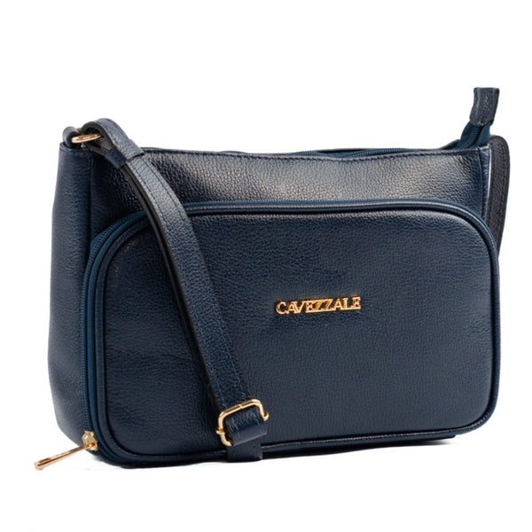 Bolsa Tiracolo Média de Couro Soft Cavezzale Marinho 105057