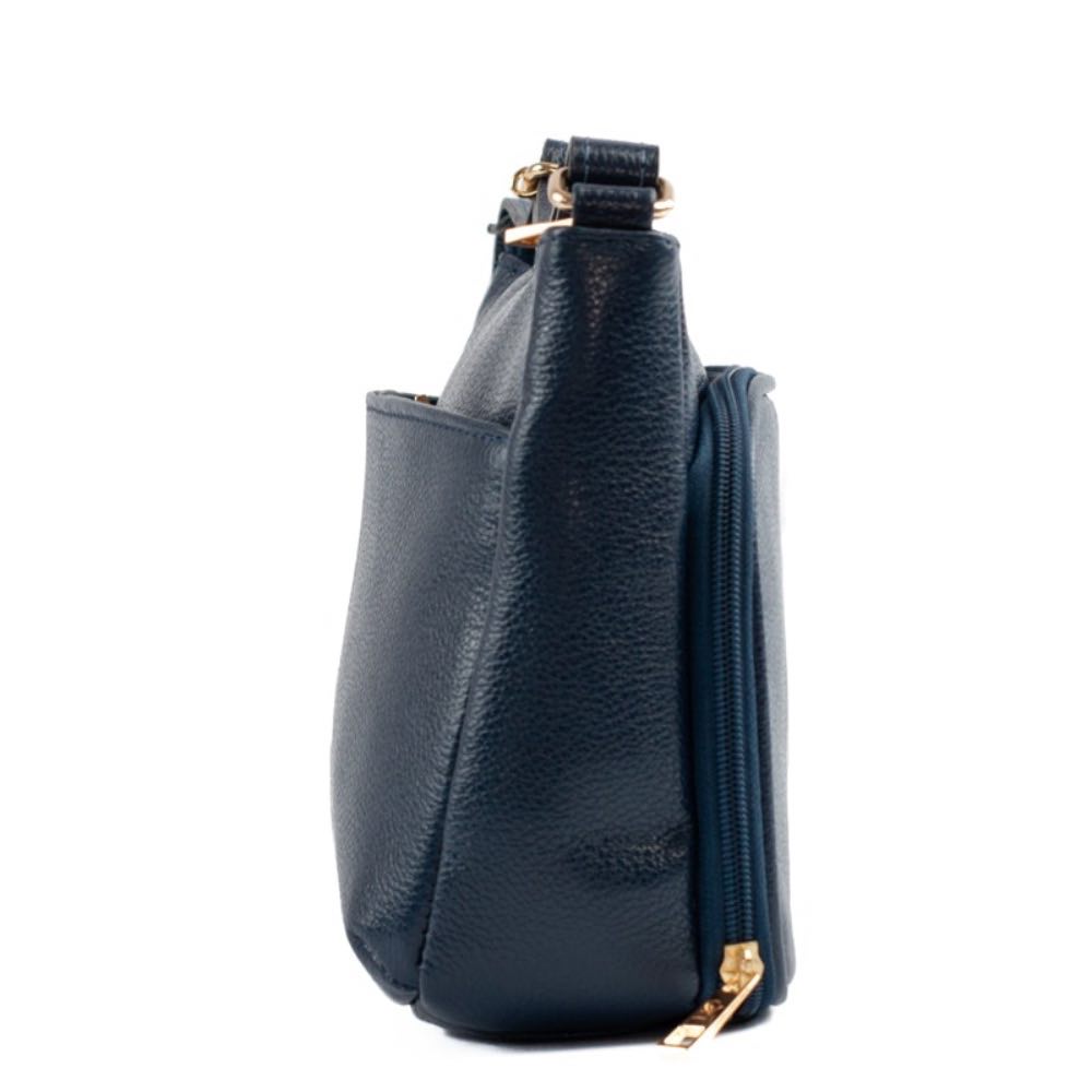 Bolsa Tiracolo Média de Couro Soft Cavezzale Marinho 105057