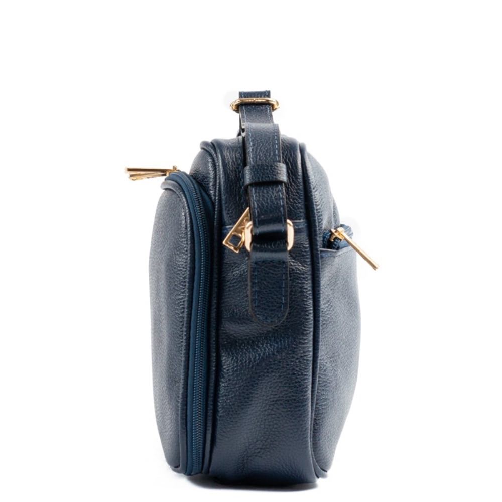 Bolsa Tiracolo Média de Couro Soft Cavezzale Marinho 105058