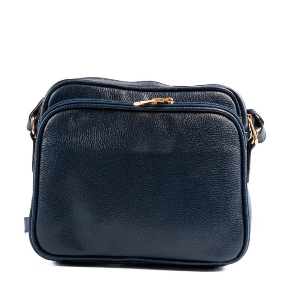Bolsa Tiracolo Média de Couro Soft Cavezzale Marinho 105058
