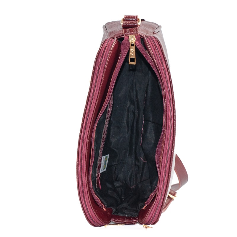 Bolsa Tiracolo Média de Couro Soft Cavezzale Vermelho 105059