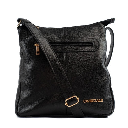 Bolsa Tiracolo Média de Couro Soft Cavezzale Preto 105060