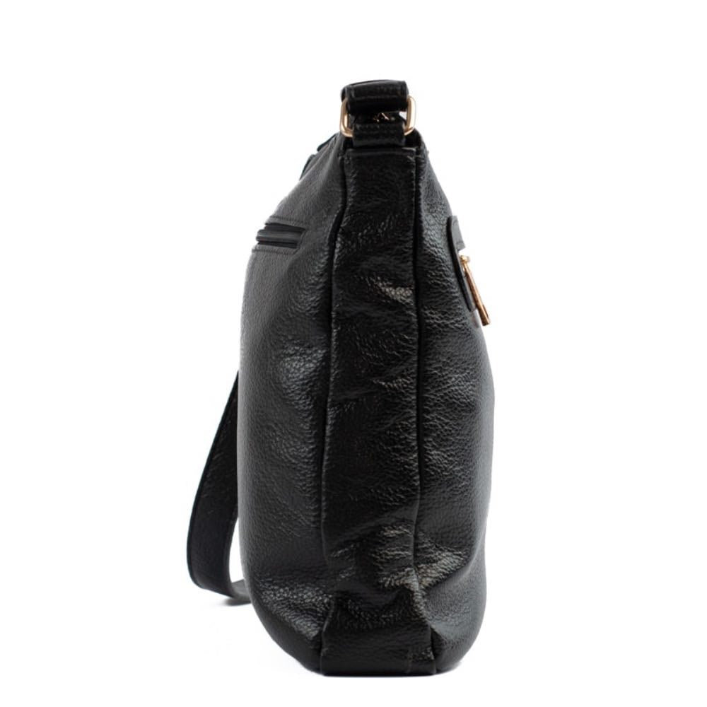 Bolsa Tiracolo Média de Couro Soft Cavezzale Preto 105060
