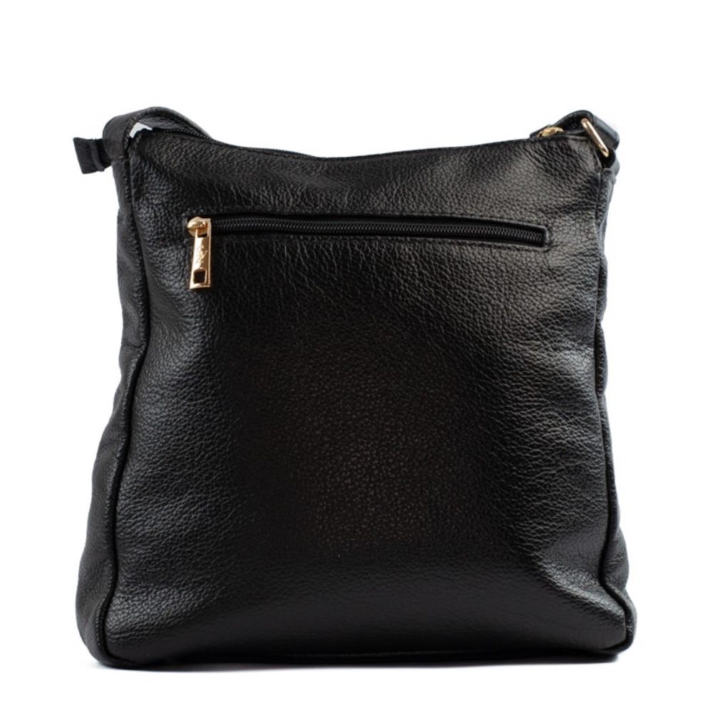 Bolsa Tiracolo Média de Couro Soft Cavezzale Preto 105060