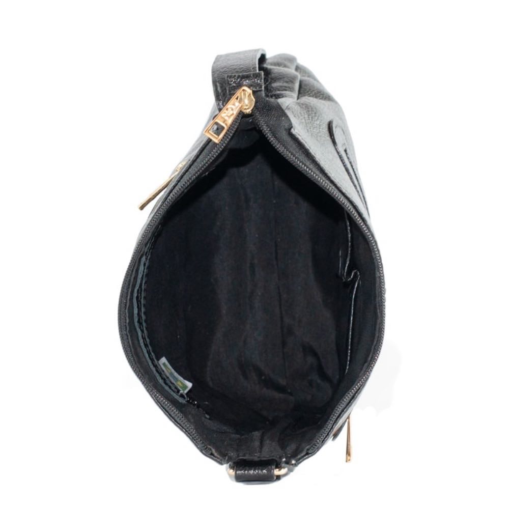 Bolsa Tiracolo Média de Couro Soft Cavezzale Preto 105060