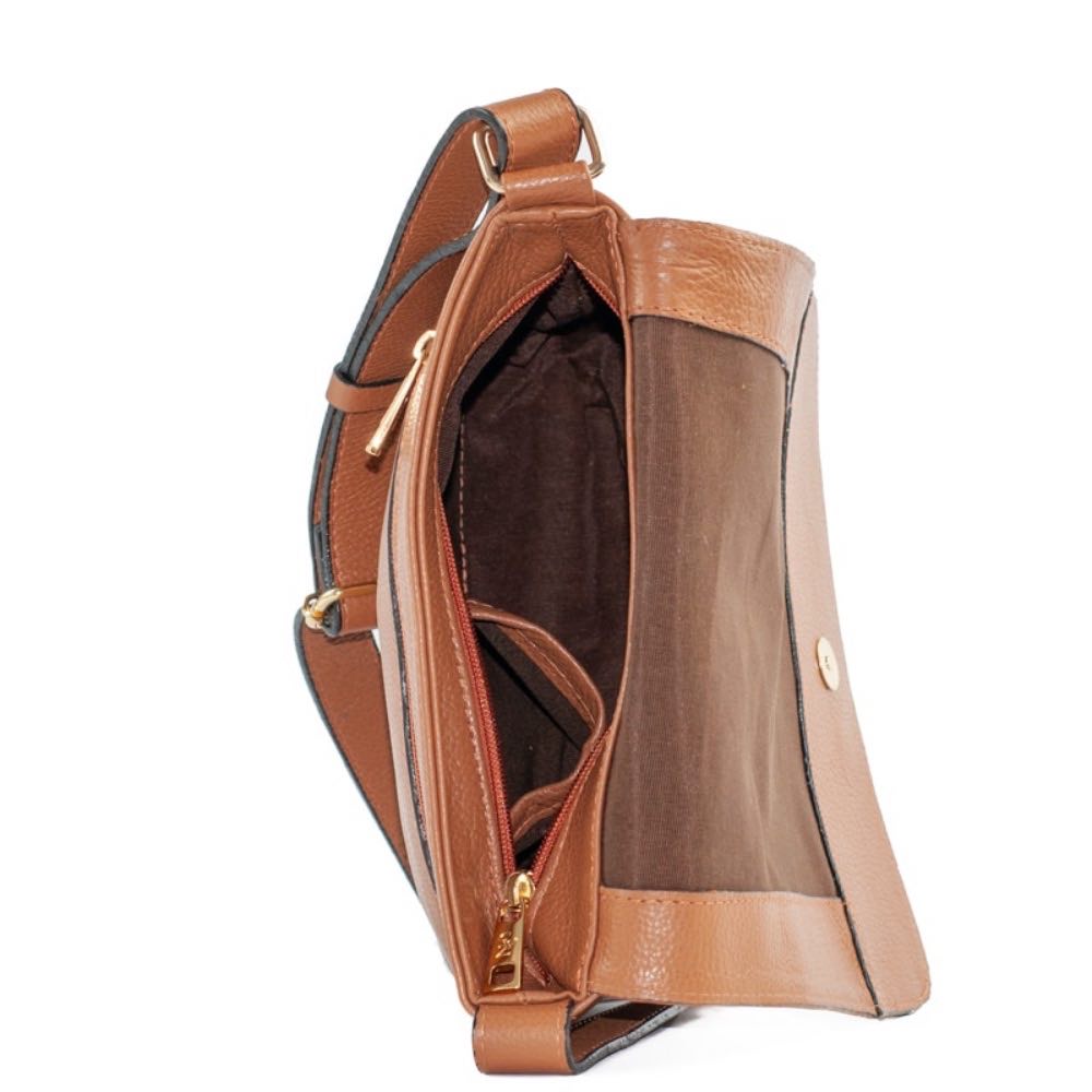 Bolsa Satchel Média de Couro Soft Cavezzale Caramelo 105061