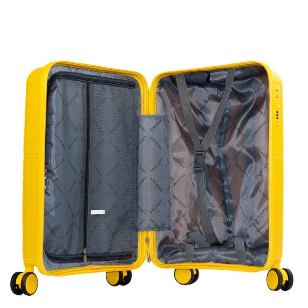 Mala de Viagem Pequena Cavezzale com Zíper Antifurto Firenze Polipropileno Amarelo 105118